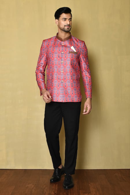 Arihant Rai Sinha Printed Floral Bandhgala 