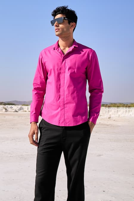 Dash and Dot Pink 100% Organic Cotton Regular Fit Shirt