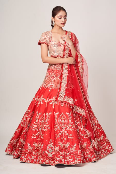 Tamaraa By Tahani Dela Sequin Embellished Kalidar Bridal Lehenga Set 