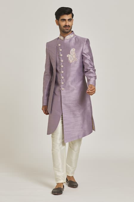 Samyukta Singhania Layered Asymmetric Sherwani Set 