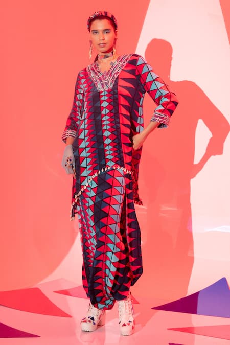 Esha L Amin Coachella Printed Short Kurta 