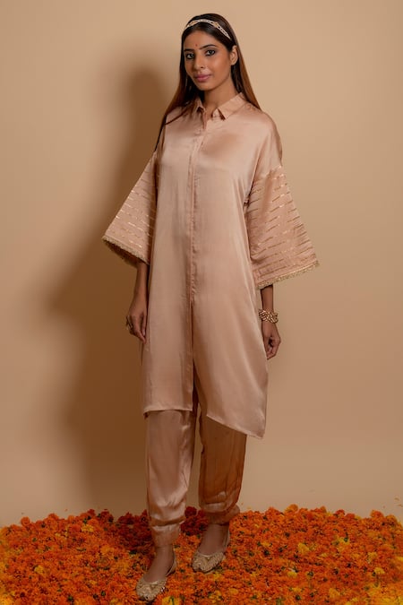 Kalakari by Akanksha Gota Ribbon Embroidered Kurta Set 