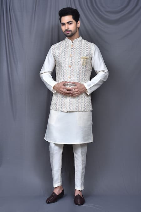 Arihant Rai Sinha Sequin Work Bundi & Kurta Set 