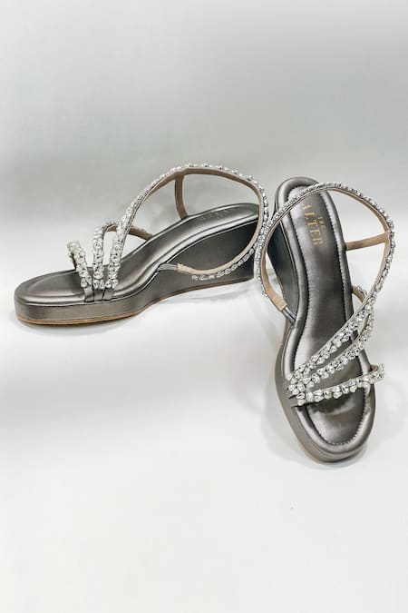 The Alter Grey Embellished Kiara Wedges