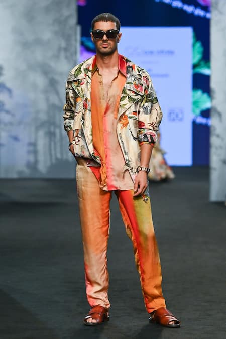 Mahima Mahajan Floral Print Jacket Pant Set 