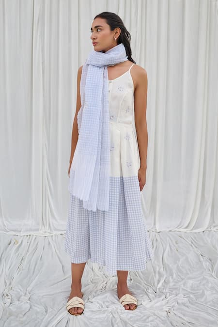 Ayaka Checkered Block Print Dupatta 