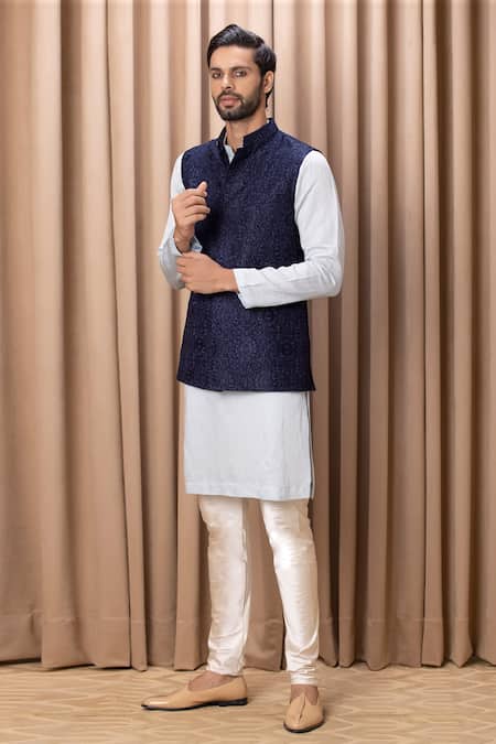 Ankit V Kapoor Nehru Jacket with Thread Work Embroidery 