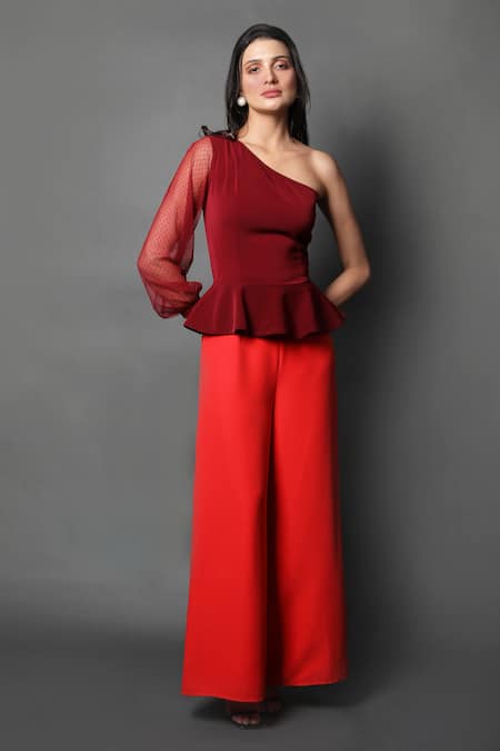 Swatee Singh Color Blocked One-Shoulder Jumpsuit 