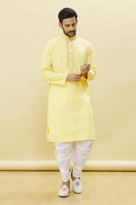 Samyukta Singhania Placed Geometrical Embroidered Kurta With Dhoti Pant 