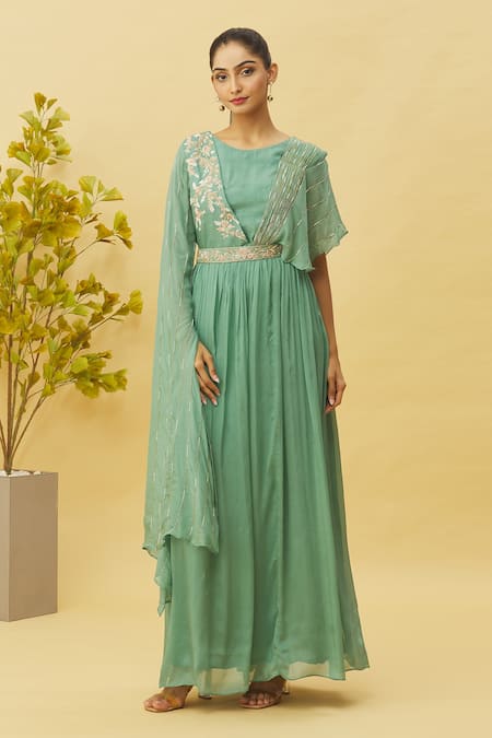 Samyukta Singhania Zardozi Embellished Drape Gown 