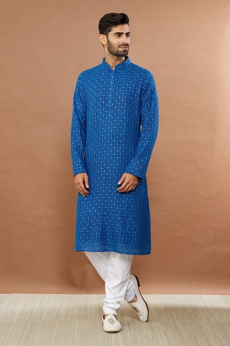 Aham-Vayam Nilanjan Embroidered Kurta & Churidar Set 