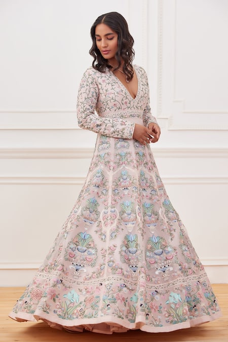 Rahul Mishra Gul-E-Bahar Silk Embroidered Gown 