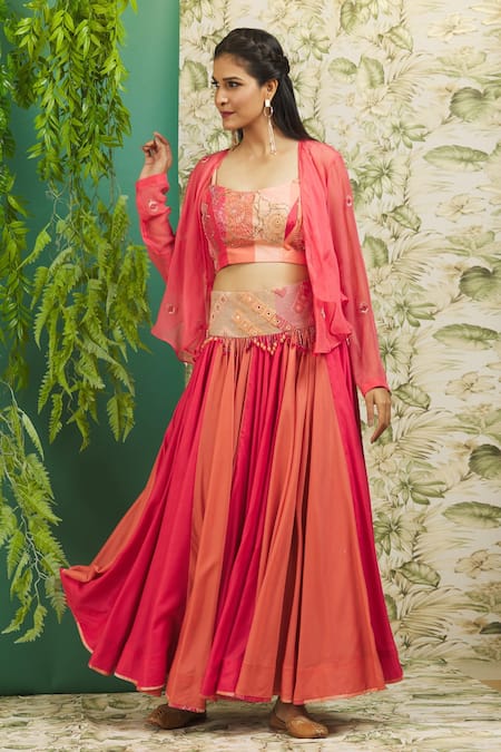 Alaya Advani Mirror Work Jacket Lehenga Set 