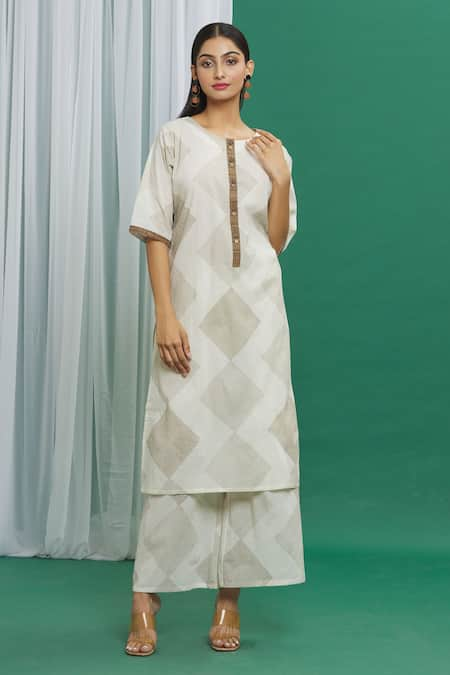 BANANA labs Cotton Printed Kurta & Palazzo Set 