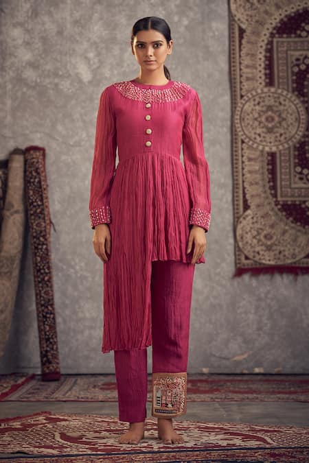 Hirika&Dhruti Crinkled Kurta & Pant Set 