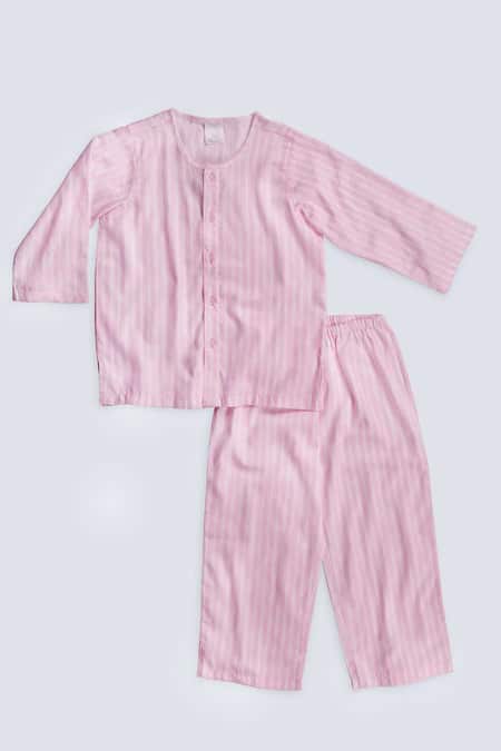 Nigh Nigh Pink 100% Cotton Printed Candy Cane Night Suit Set