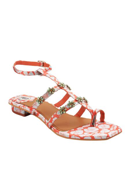 FRANCESCO MILANO WELIE Blue Floral Sandals – PRET-A-BEAUTE