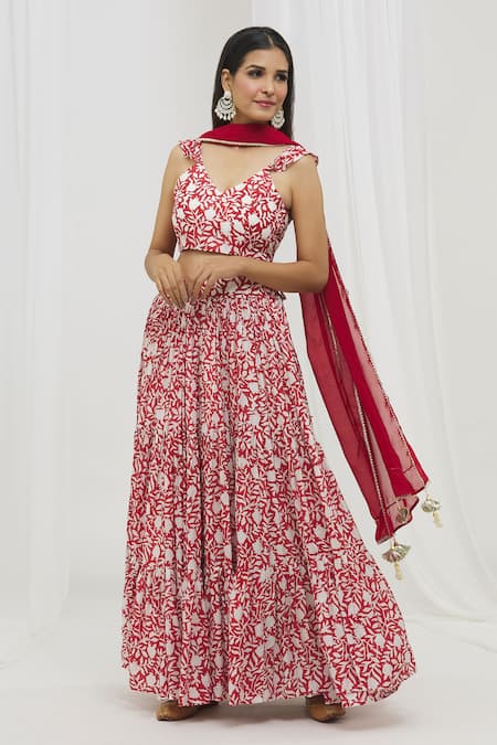 Yuvrani Jaipur Hand Block Print Lehenga Set 