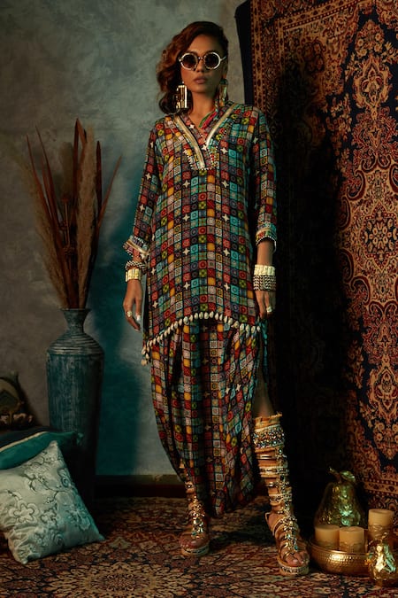 Esha L Amin Small Tile Print Kurta 