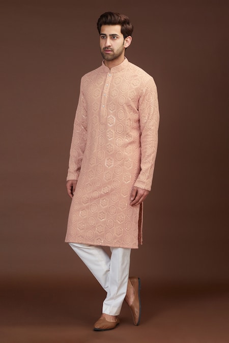 Kasbah Sequin Work & Chikankari Kurta Set 