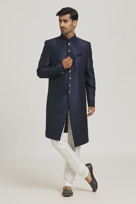 Samyukta Singhania Solid Straight Sherwani With Pant 