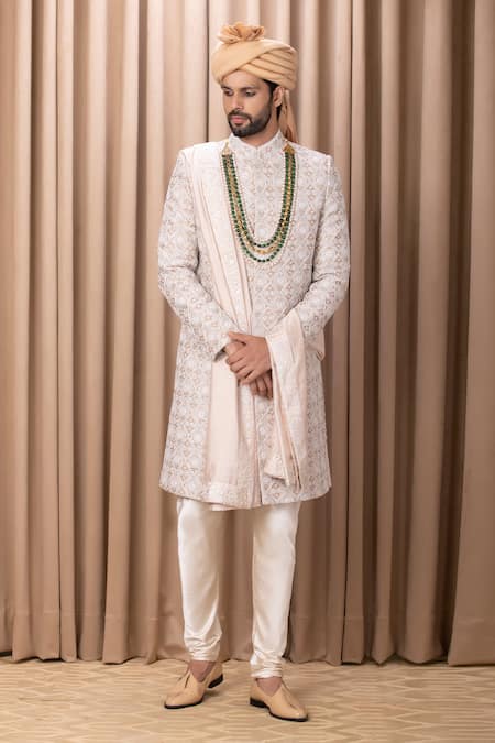 Ankit V Kapoor Imran Geometric Embroidered Sherwani Set 