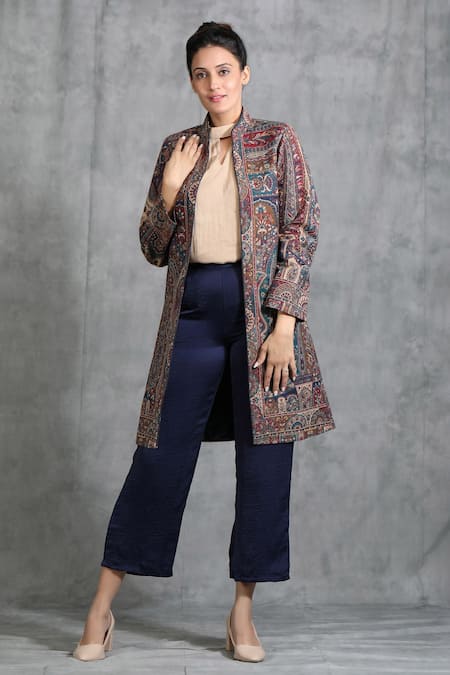 DUSALA Paisley Pattern Long Jacket 