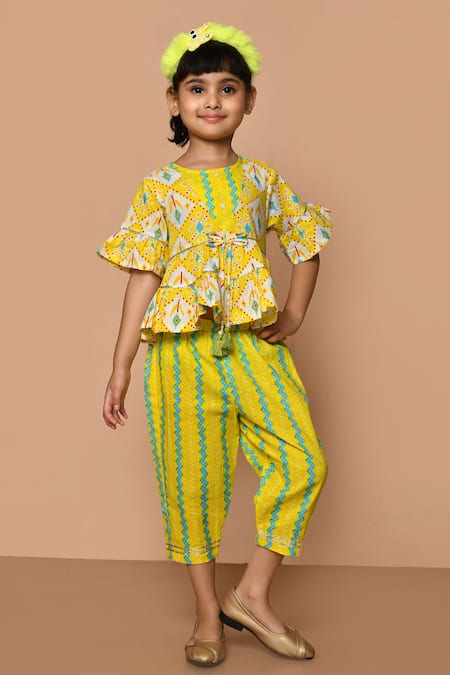 Pankhuri by Priyanka Printed Peplum Kurta & Pant Set 