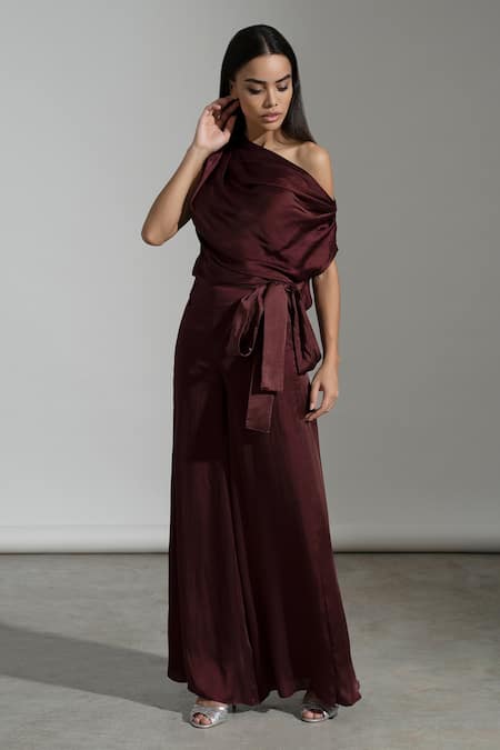 AMRTA by GUNEET KONDAL One Shoulder Draped Top & Pant Set 