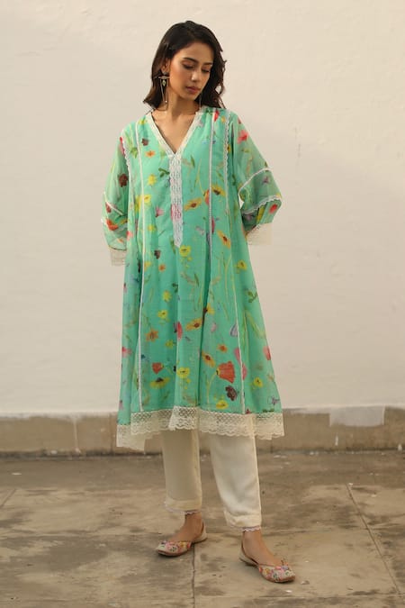 Begum Azra A-Line Flared Kurta Set 