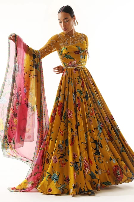 Mahima Mahajan Printed Anarkali With Dupatta 