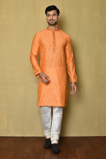 Arihant Rai Sinha Mandarin Collar Woven Kurta & Churidar 