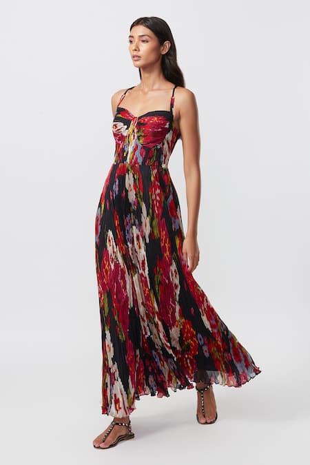 Saaksha & Kinni Hand Micro Pleated Printed Dress 