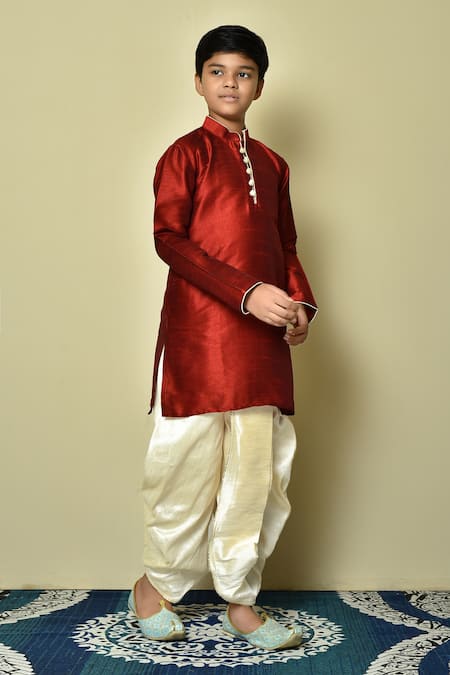 Arihant Rai Sinha Solid Kurta & Beige Dhoti Pant Set 