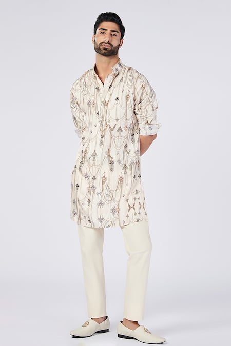 S&N by Shantnu Nikhil Slim Fit Printed Kurta 