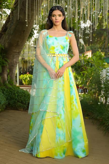 Disha Kahai Tie-Dye Pattern Anarkali With Dupatta 