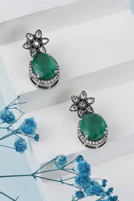 Flower Shaped Earrings - Colorful Stones - Petite And Pretty - ApolloBox