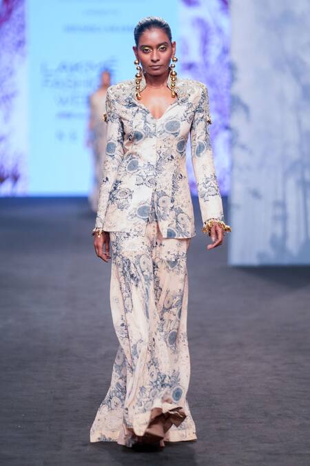 Bhumika Sharma Blossom Print Jacket & Gharara Set 