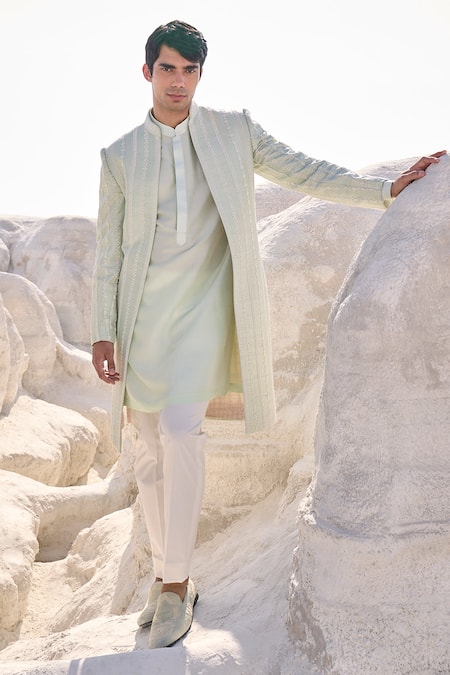 Seema Gujral Pearl Embroidered Sherwani Set 