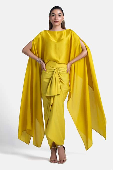 431-88 by Shweta Kapur Silk Slit Sleeve Cape 