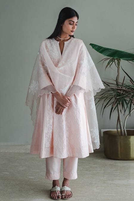 Shorshe Clothing Organza Hand Block Printed Stole 
