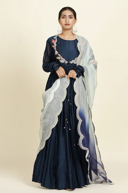 Oshi By Shikha Silk Chanderi Anarkali Set 