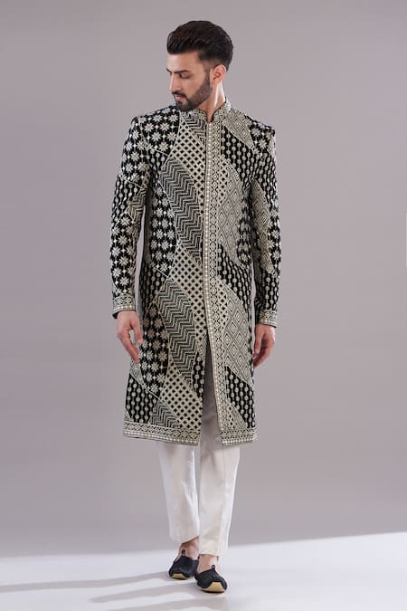 Kasbah Velvet Embroidered Sherwani Set 