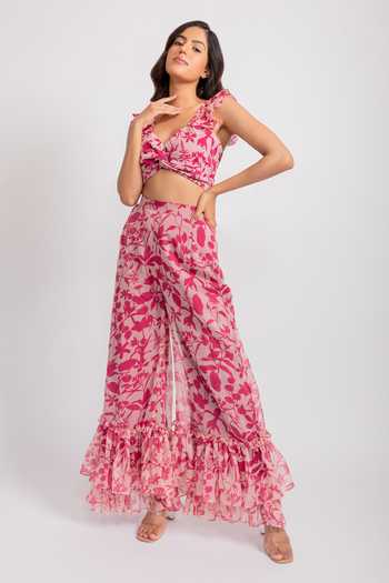 Aroop Shop India Emma Floral Print Flared Pant Set 