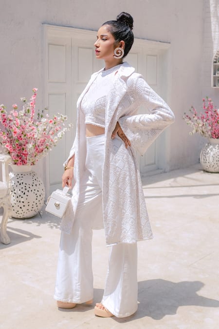 MONK & MEI BY SONIA ANAND Inayat Embroidered Jacket Pant Set 
