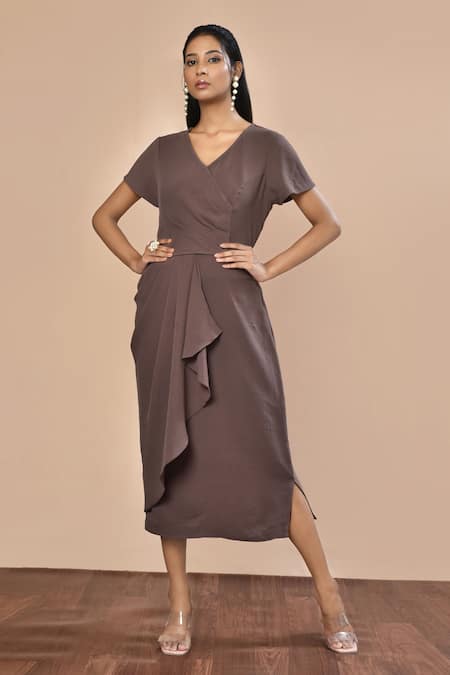 Dress - Brown twill dress