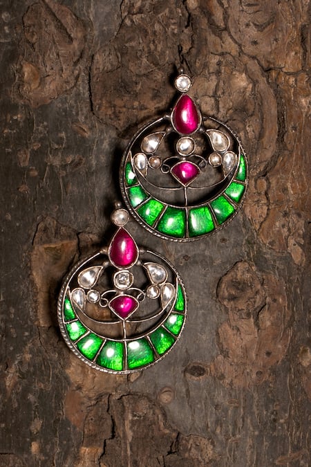 Neeta Boochra Kundan Embellished Chandbalis 