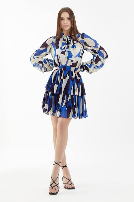 KoAi Layered Abstract Pattern Skirt 