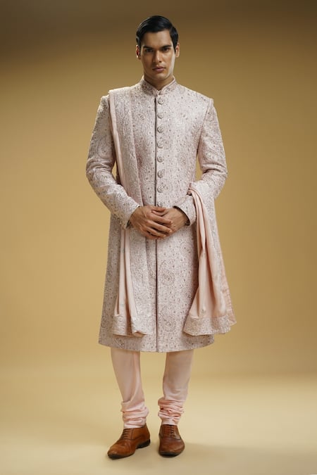 Kommal Sood Floral & Paisley Embroidered Sherwani Set 