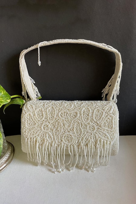 Kreivo By Vamanshi Damania Embellished Silk Bucket Bag 